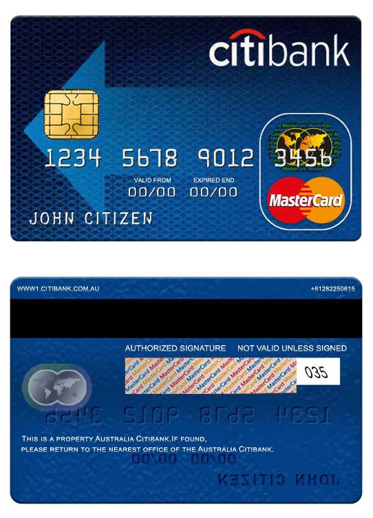 Australia Citibank mastercard